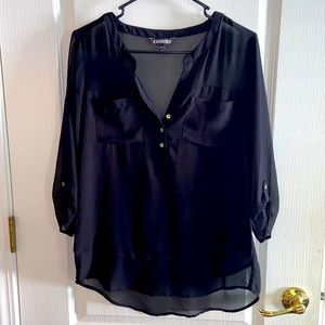 Express Sheer Top 3/4 Sleeve